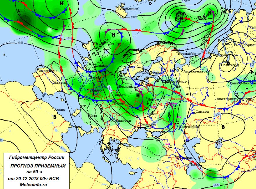 Карта погоды на европейской части россии