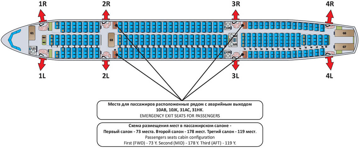 А330 300 аэрофлот схема