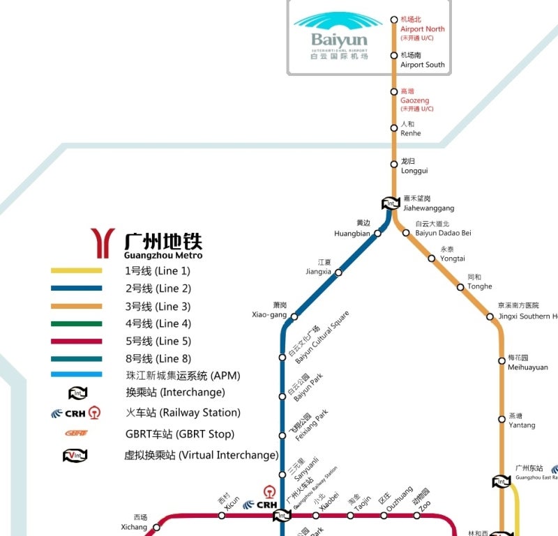 Метро в гуанчжоу карта