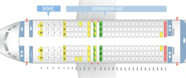 Схема салона boeing 737 -800 ак «Россия»