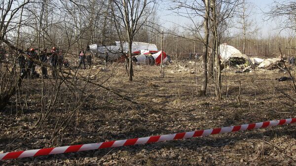 Место падения польского самолета Ту-154. Архивное фото