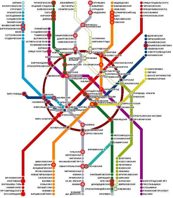 Карта метро москвы третьяковская