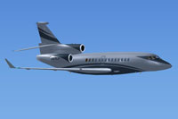 Screenshot of Dassault Falcon 7X in flight.