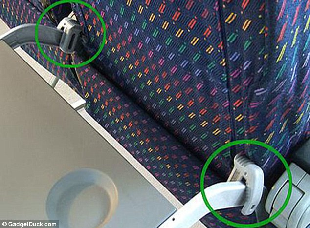 Locked and loaded: Most airlines prohibit the use the of the Knee Defender, the male passenger allegedly used one so he could continue working on his laptop