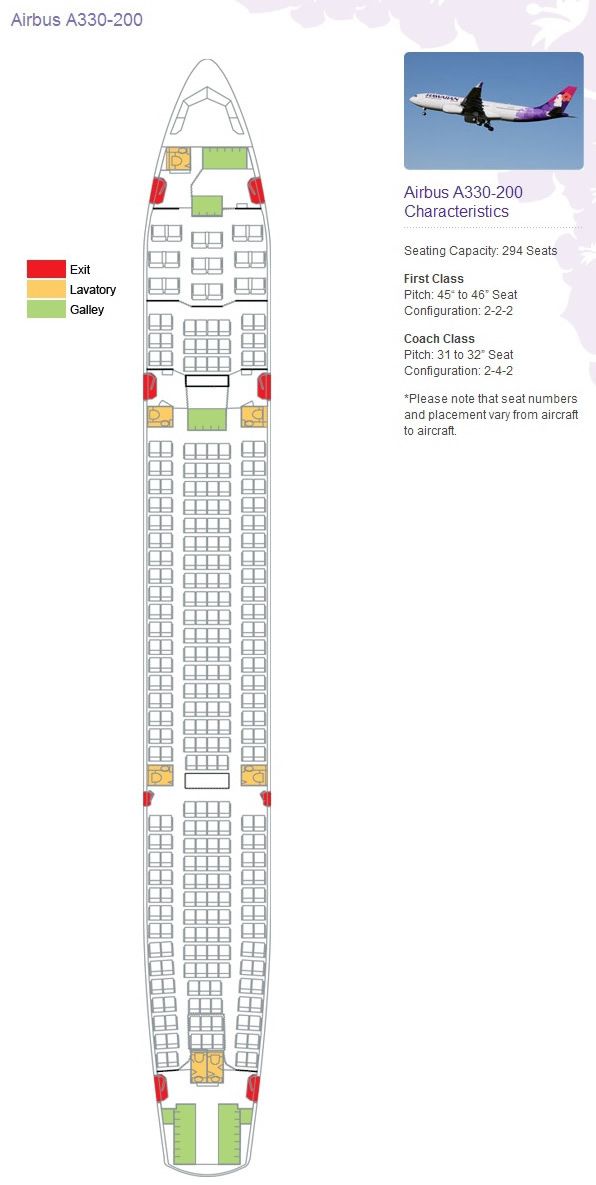 Airbus a332 схема салона