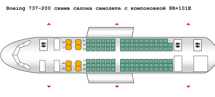 Самолет ютэйр места в салоне схема