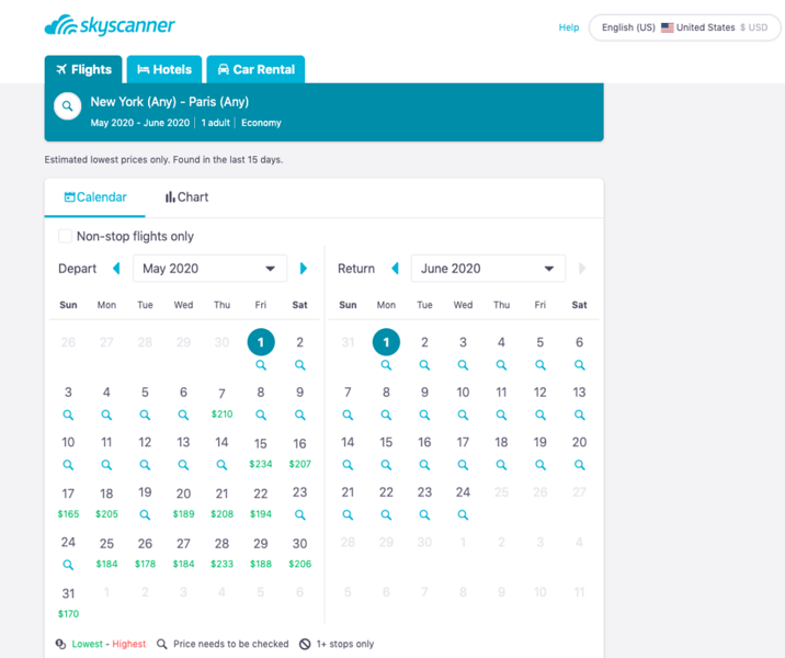 find cheapest flight anywhere - skyscanner lets you choose cheapest dates