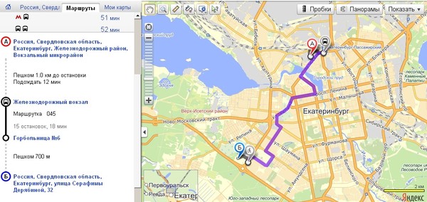 Карта автобусов екатеринбург