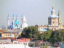 Kul-Sharif Mosque and Saints Peter and Paul Cathedral in Kazan