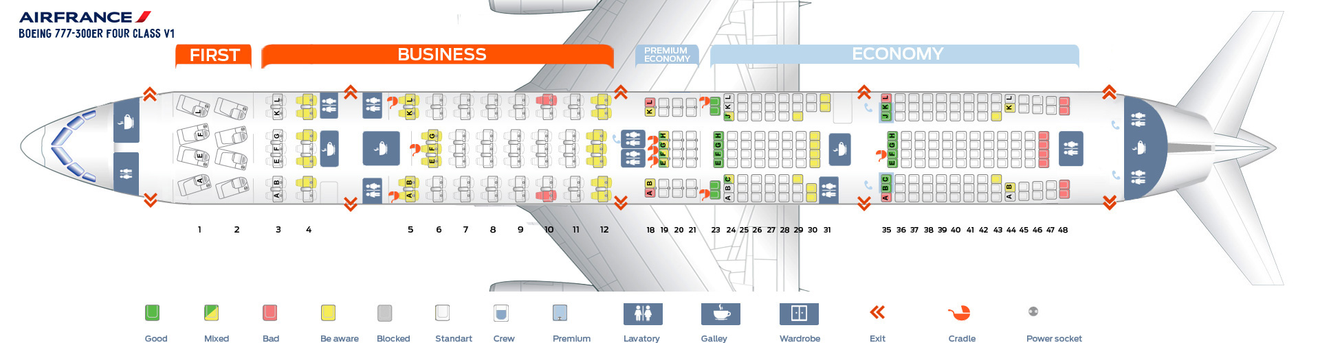 Схема расположения кресел в самолете боинг 777 300