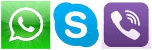 Skype, Viber, WhatsApp