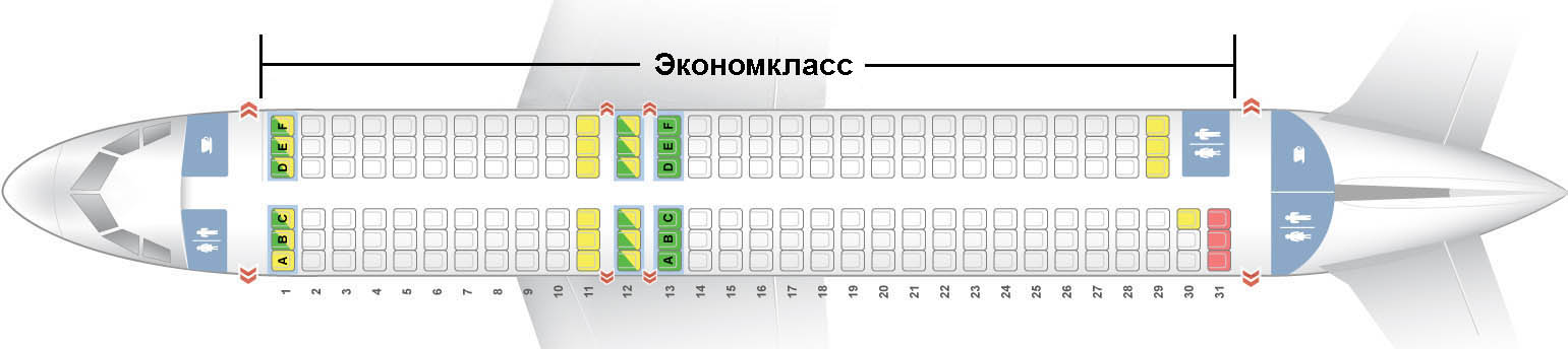 Самолёт Airbus А320-200: нумерация мест в салоне, схема посадочных мест, лучшие места