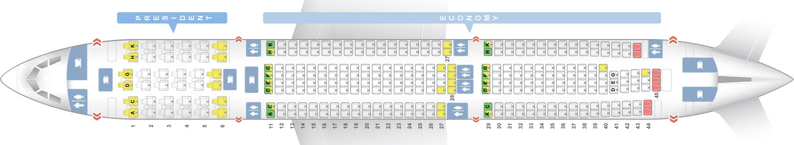 Самолет Airbus A330-300: нумерация мест в салоне, схема посадочных мест, лучшие места