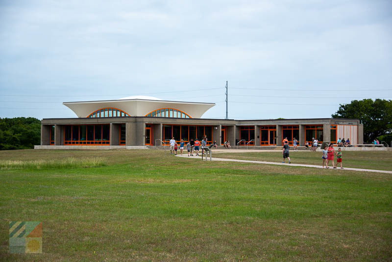 The new visitors center at the Wright Brothers National Memorial