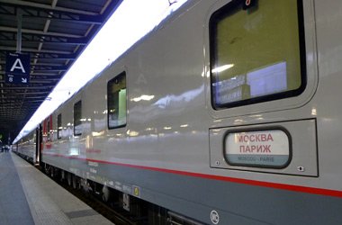 Deluxe sleeping-car on the Paris-Moscow train