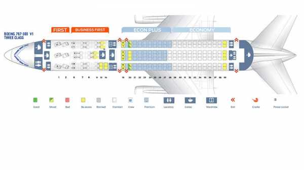 Схема кресел боинг 767 300